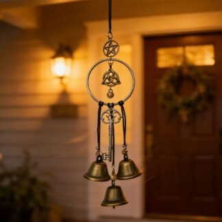 Witches Bells for Door for Protection, Witchy Decor Aesthetic, Wiccan Decor Outdoor, Room Accessories Boho Style Door Hanging Witch Bell, Witchcraft Doors Bell Decorfor Home...