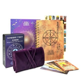 Witchy Cauldron Tarot Learning Set for Beginners: Learning Cards for Beginners, Satin Deck Holder and Journal for with Raider Waite (Purple)