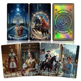WJPC Gold Foil Edge Tarot Cards with Guide Book Set&Gift Box for Beginner& Expert. Original Design World History of Reverse Laser Gold