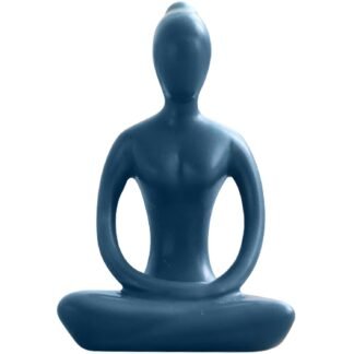 Worutuk Yoga Pose Statue Zen Decor Figurine Ceramic Blue Yoga Figure Sculpture for Home Desk Decor, 2.1 inch x 3.3 inch, 1 PCS