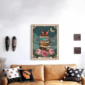 WUDWL Tarot Diamond Art Kits for Adults, Flower-Book-Moon DIY Modern Diamond Painting Kits 5D Diamond Dots Gem Art Crafts with Tools,Spring Round Full Drill Crafts for Home Wall...