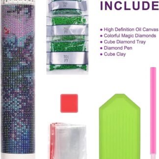 WUDWL Tarot Diamond Art Kits for Adults, Flower-Book-Moon DIY Modern Diamond Painting Kits 5D Diamond Dots Gem Art Crafts with Tools,Spring Round Full Drill Crafts for Home Wall...