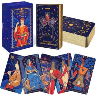 Wyspell Tarot Cards: Starlight Tarot Deck with Guide Book - Unique Tarot Card Deck for Beginners - Modern Fortune Telling Cards (Blue)