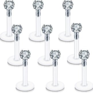 Xpircn 16G 18G Labret Monroe Lip Rings Nose Helix Tragus Earring Studs Piercing Jewelry 9PCS