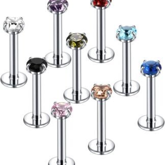 Xpircn 16G 18G Labret Monroe Lip Rings Nose Helix Tragus Earring Studs Piercing Jewelry 9PCS