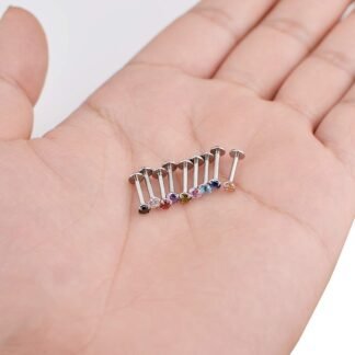 Xpircn 16G 18G Labret Monroe Lip Rings Nose Helix Tragus Earring Studs Piercing Jewelry 9PCS