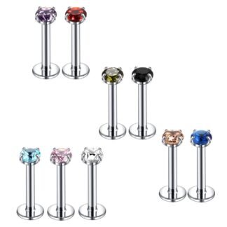 Xpircn 16G 18G Labret Monroe Lip Rings Nose Helix Tragus Earring Studs Piercing Jewelry 9PCS
