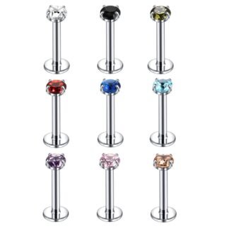 Xpircn 16G 18G Labret Monroe Lip Rings Nose Helix Tragus Earring Studs Piercing Jewelry 9PCS