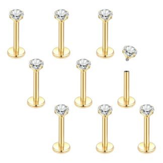 Xpircn 16G 18G Labret Monroe Lip Rings Nose Helix Tragus Earring Studs Piercing Jewelry 9PCS
