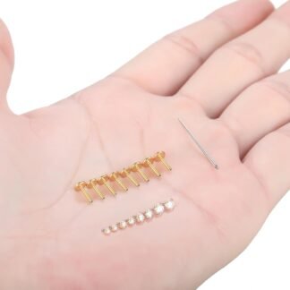 Xpircn Flat Back Stud Earrings 14K Gold Plated Internally Threaded CZ Stud Piercing Jewelry for Tragus Helix Cartilage Conch Nose Hypoallergenic Lip Labret Medusa Piercing 16G 18G