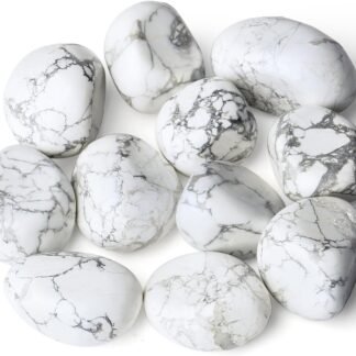 YATOJUZI Howlite Bulk Natural Healing Crystals Tumbled Polished Pocket Stones Crystal for Energy Reiki Tumbling Cabbing Balancing Decoration Home Decor Gemstones Meditation...