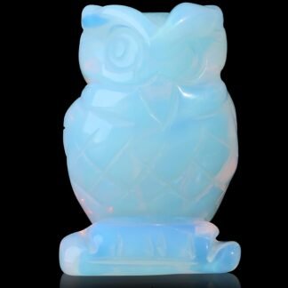 YATOJUZI Owl Decor Natural Healing Crystals Stones White Cute Harry Potter Decors Owls Statues Figurines Hand-Carved Howlite Gemstones Home Room Office Desk Decorations Reiki...