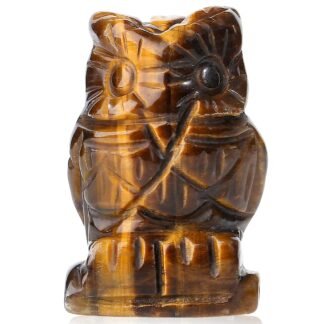 YATOJUZI Owl Decor Natural Healing Crystals Stones White Cute Harry Potter Decors Owls Statues Figurines Hand-Carved Howlite Gemstones Home Room Office Desk Decorations Reiki...