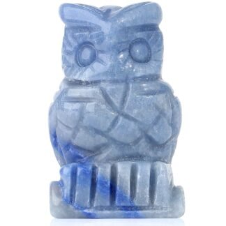 YATOJUZI Owl Decor Natural Healing Crystals Stones White Cute Harry Potter Decors Owls Statues Figurines Hand-Carved Howlite Gemstones Home Room Office Desk Decorations Reiki...