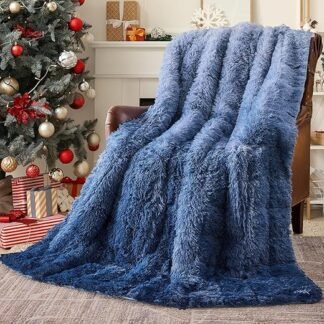 yescool Weighted Blanket for Adults (15 lbs, 60" x 80", Midnight Blue) Heavy Blanket for Sleeping Perfect for 140-160 lbs, Queen Size Faux Fur Blanket with Premium Glass Bead,...