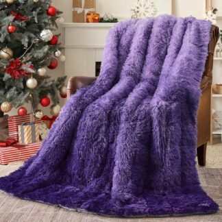 yescool Weighted Blanket for Adults (25 lbs, 60" x 80", Misty Purple) Heavy Blanket for Sleeping Perfect for 140-160 lbs, Queen Size Faux Fur Blanket with Premium Glass Bead,...