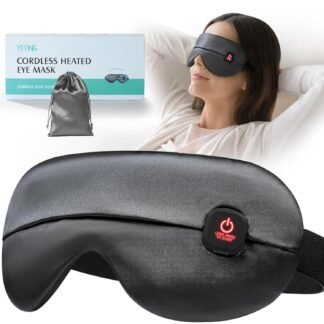 YFONG Cordless Heated Eye Mask for Dry Eyes, Warm Eye Compress for Stye, Blepharitis, Chalazion, MGD, Washable Heating Eye Mask for Sleeping, Travel, Office Nap, Perfect Light...