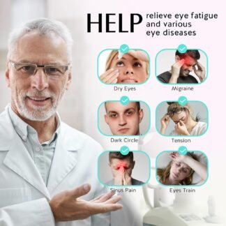 YFONG Cordless Heated Eye Mask for Dry Eyes, Warm Eye Compress for Stye, Blepharitis, Chalazion, MGD, Washable Heating Eye Mask for Sleeping, Travel, Office Nap, Perfect Light...