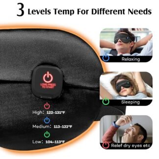 YFONG Cordless Heated Eye Mask for Dry Eyes, Warm Eye Compress for Stye, Blepharitis, Chalazion, MGD, Washable Heating Eye Mask for Sleeping, Travel, Office Nap, Perfect Light...