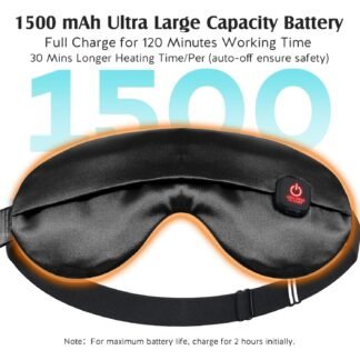 YFONG Cordless Heated Eye Mask for Dry Eyes, Warm Eye Compress for Stye, Blepharitis, Chalazion, MGD, Washable Heating Eye Mask for Sleeping, Travel, Office Nap, Perfect Light...