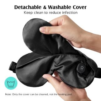 YFONG Cordless Heated Eye Mask for Dry Eyes, Warm Eye Compress for Stye, Blepharitis, Chalazion, MGD, Washable Heating Eye Mask for Sleeping, Travel, Office Nap, Perfect Light...