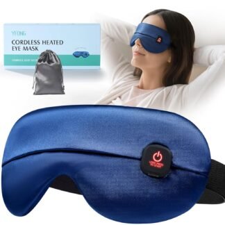 YFONG Cordless Heated Eye Mask for Dry Eyes, Warm Eye Compress for Stye, Blepharitis, Chalazion, MGD, Washable Heating Eye Mask for Sleeping, Travel, Office Nap, Perfect Light...