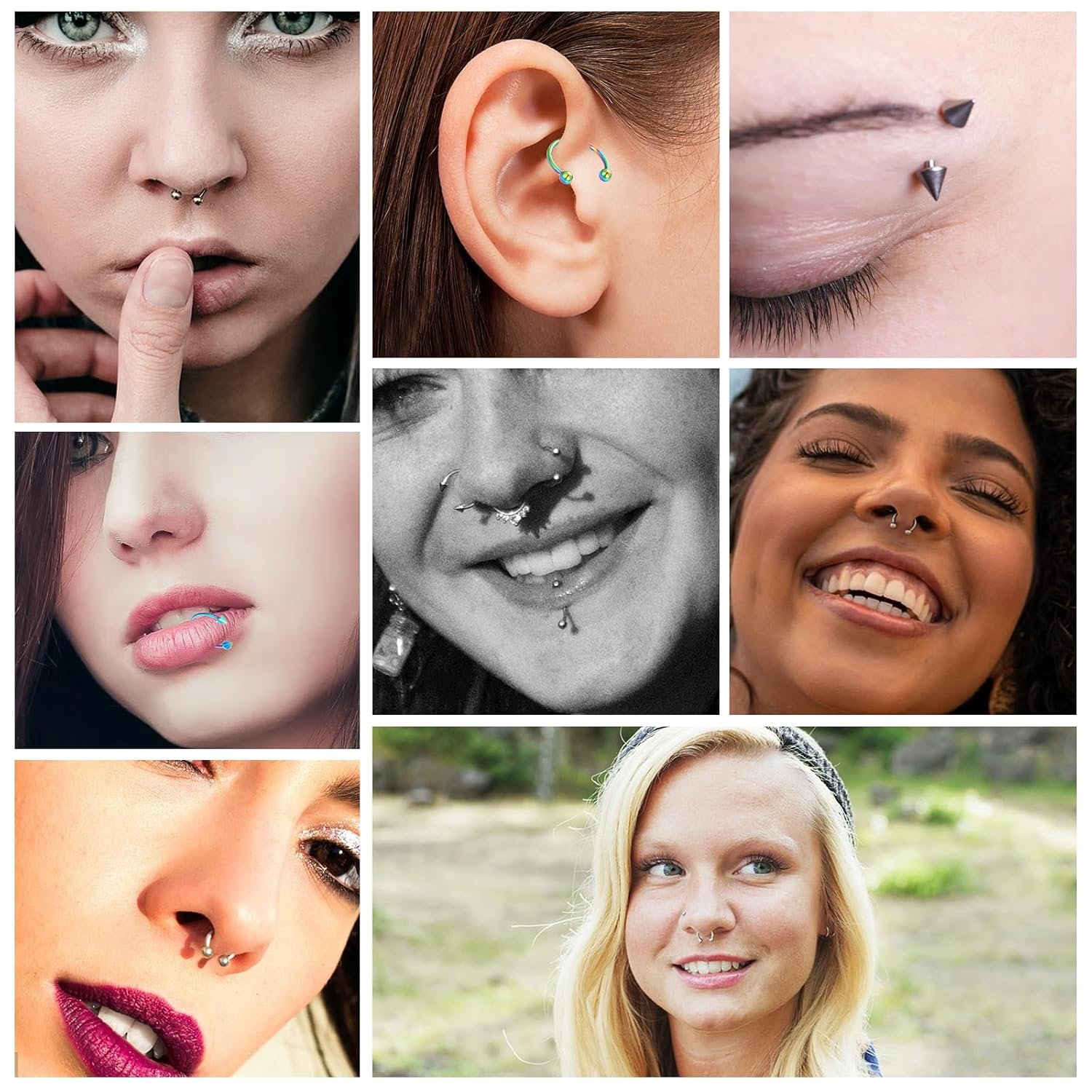 Yolev 32Pcs 18G Horseshoe Piercing for Women Men Variety of Sizes Horseshoe Rings Surgical Steel Nose Septum Horseshoe Hoop Earring Eyebrow Earring Hoop Lip - lunas-mystic-emporium.com Yolev 32Pcs 18G Horseshoe Piercing for Women Men Variety of Sizes Horseshoe Rings Surgical Steel Nose Septum Horseshoe Hoop Earring Eyebrow Earring Hoop Lip