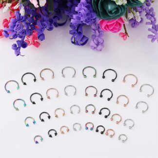 Yolev 32Pcs 18G Horseshoe Piercing for Women Men Variety of Sizes Horseshoe Rings Surgical Steel Nose Septum Horseshoe Hoop Earring Eyebrow Earring Hoop Lip - lunas-mystic-emporium.com Yolev 32Pcs 18G Horseshoe Piercing for Women Men Variety of Sizes Horseshoe Rings Surgical Steel Nose Septum Horseshoe Hoop Earring Eyebrow Earring Hoop Lip