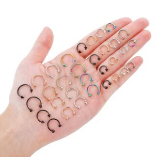 Yolev 32Pcs 18G Horseshoe Piercing for Women Men Variety of Sizes Horseshoe Rings Surgical Steel Nose Septum Horseshoe Hoop Earring Eyebrow Earring Hoop Lip - lunas-mystic-emporium.com Yolev 32Pcs 18G Horseshoe Piercing for Women Men Variety of Sizes Horseshoe Rings Surgical Steel Nose Septum Horseshoe Hoop Earring Eyebrow Earring Hoop Lip