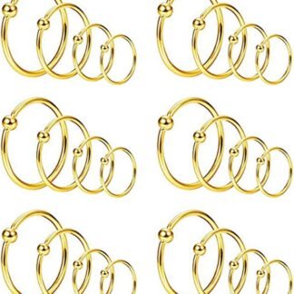 YOVORO 24PCS 20G Stainless Steel Nose Rings Hoop Cartilage Helix Ear Piercing Tragus Body Jewelry