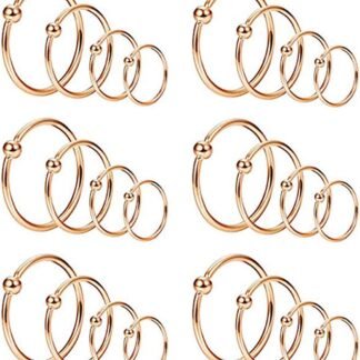 YOVORO 24PCS 20G Stainless Steel Nose Rings Hoop Cartilage Helix Ear Piercing Tragus Body Jewelry