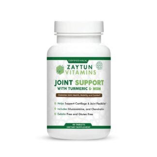 Zaytun Halal Joint Support with Turmeric + Glucosamine, Promotes Joint Health, Flexibility and Supports Mobility, 1 Month Supply, No Gluten, No Gelatin, Made in USA - Halal...