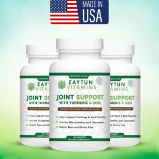 Zaytun Halal Joint Support with Turmeric + Glucosamine, Promotes Joint Health, Flexibility and Supports Mobility, 1 Month Supply, No Gluten, No Gelatin, Made in USA - Halal...
