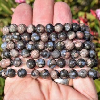 Zenergy Gems Charged Premium Natural Gemstone Crystal 8mm Bead Bracelet + Moroccan Selenite Charging Crystal [Included]