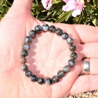 Zenergy Gems Charged Premium Natural Gemstone Crystal 8mm Bead Bracelet + Moroccan Selenite Charging Crystal [Included]