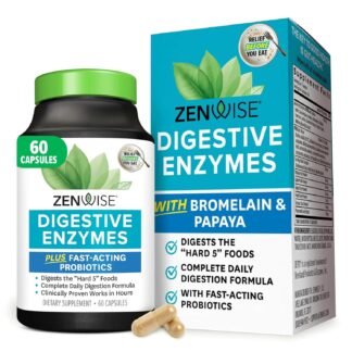Zenwise Health Digestive Enzymes for Gut Health & Bloating Relief - Multi Enzymes Digestion Supplement with Probiotics, Bromelain & Papaya for Digestive Health Support - Men &...