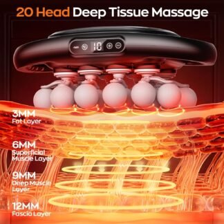 Ziumrw 20 Head Massage Gun Deep Tissue, 9 Modes & 9 Intensity Levels Body Percussion Muscle Massager, Quiet Electric Handheld Massage Tools for Neck, Back, Shoulder, Waist, Leg,...