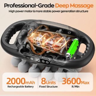 Ziumrw 20 Head Massage Gun Deep Tissue, 9 Modes & 9 Intensity Levels Body Percussion Muscle Massager, Quiet Electric Handheld Massage Tools for Neck, Back, Shoulder, Waist, Leg,...
