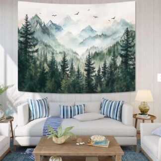 Zussun Misty Forest Mountain Tapestry Sage Green Nature Pine Tree Tapestry for Bedroom Aesthetic Watercolor Foggy Woodlands Birds Landscape Tapestries Wall Hanging for Living - lunas-mystic-emporium.com Zussun Misty Forest Mountain Tapestry Sage Green Nature Pine Tree Tapestry for Bedroom Aesthetic Watercolor Foggy Woodlands Birds Landscape Tapestries Wall Hanging for Living...