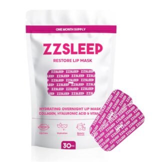 ZZSLEEP Restore Lip Mask – 30 Count | Collagen-Infused Overnight Lip Patch with Hyaluronic Acid & Vitamin E | Hydrating, Smoothing Lip Care, Pink