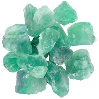 1 LB Bulk Rough Green Fluorite Crystal for Tumbling Cabbing Decoration Polishing Wicca Reiki Healing Crystals Large 1" Natural Raw Stones 1 Pound (About 450 Gram)