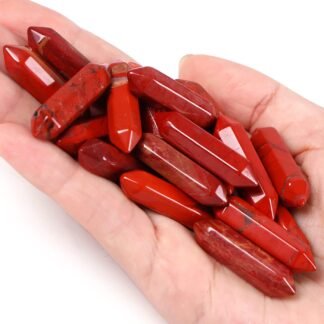 10 PCS Red Jasper Crystals Wands Polished Stones Bulk Natural Healing Crystal Hexagonal Pointed Reiki Energy Balancing Meditation Therapy Chakra Wand Set Gift