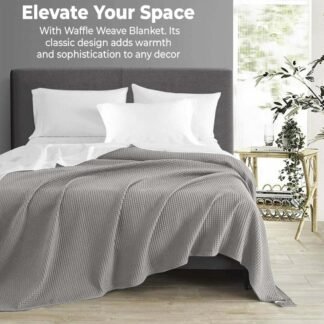100 Cotton Blankets Queen Size for Bed - Waffle Weave Blankets for Summer Lightweight and Breathable Soft Woven Blanket for Spring White 90x90 Inches Light Grey Queen 90 - lunas-mystic-emporium.com 100% Cotton Blankets Queen Size for Bed - Waffle Weave Blankets for Summer, Lightweight and Breathable Soft Woven Blanket for Spring, White, 90x90 Inches (Light Grey, Queen (90"...