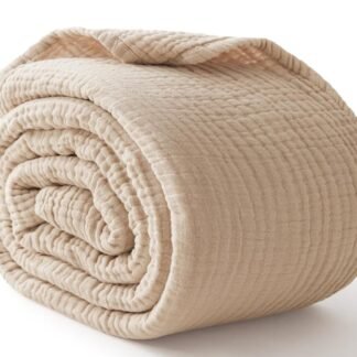 100% Cotton King Size Blankets for Bed 108" x 90", 6 Layers Cooling and Soft Muslin Throw Blanket, Lightweight Quilt Bedspread Coverlet, Gauze Blanket for Adults All Season,...