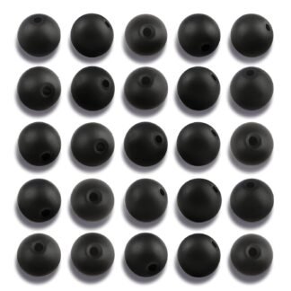 100Pcs 10mm Matte Black Onyx Agate Beads for Jewelry Making, Natural Round Loose Gemstone Stone Bead for Necklace Bracelets, Crafts for Adults with Crystal Stretch Cord