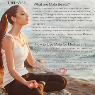 108 Mala Prayer Beads Bracelet 6mm Genuine Gemstone Healing Crystal Stone Beaded Bracelet Buddhist Tibetan Handmade Knotted Elastic Necklace for Yoga Meditation Unisex Women Men