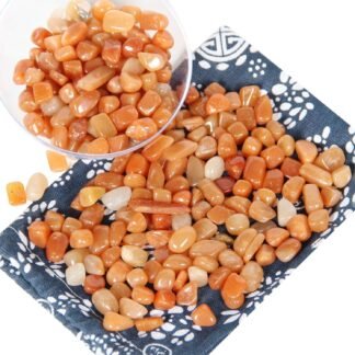 1.1lb Natural Red Aventurine Crystal Chips-Healing Crystals Tumbled Chips, Crushed Red Aventurine Crystal Gemstones for Crafts, Beautiful Package for Gift (Red Aventurine)