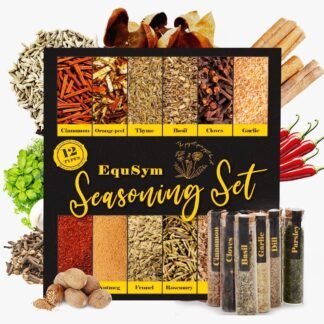 12PCS Herbs Seasoning Spice Gift Set - Complete Starter Spices Seasonings Glass Tubes Gift Set For Men & Women, Cooking Variety Pack, BBQ Grilling Gifts for Father, Mother's...
