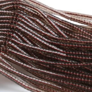 150pcs 2x4mm Natural Smoky Crystal Quartz Stone Tube Shape Beads Loose Flat Round Cylinder Flat Spacer Stone Beads for Bracelet Earrings Jewelry Making