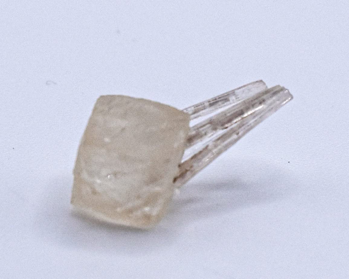 15mm 3ct Clear Calcite Cube wIngrown Triple Clear Scolecite Points Cluster Natural Small Gemstone Crystal Mineral Collectible Rough Specimen - India - lunas-mystic-emporium.com 15mm 3ct Clear Calcite Cube w/Ingrown Triple Clear Scolecite Points Cluster Natural Small Gemstone Crystal Mineral Collectible Rough Specimen - India